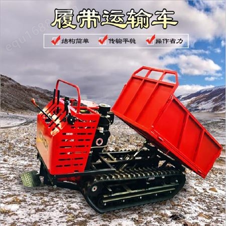 LDC-1000手扶式小型履带车 农业农作物自卸式运输车 柴油大马力物料车