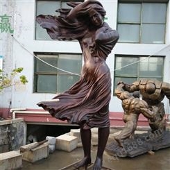 鑫宏铜雕 欧式园林景观雕塑 西方女性铜雕塑定做