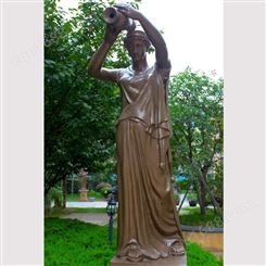 园林广场草坪人物铜雕塑 欧式铜像摆件 户外铜雕工艺品定做