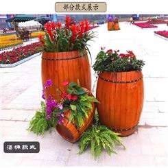 郑州户外花箱 高低组户外木质花盆 花箱价格 奥博