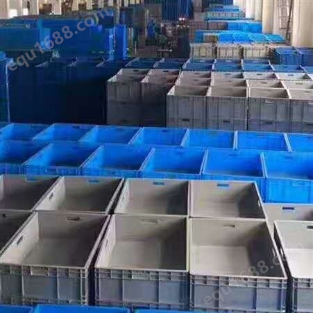现货供应 EU塑胶筐 欧标工业汽车配件 加厚蓝灰色塑料周转物流箱