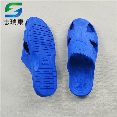 工业使用蓝色护趾拖鞋 无尘车间SPU鞋子 清爽透气款