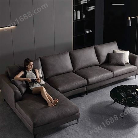 意式轻奢科技布沙发 简约小户型沙发组合 北欧客厅极简沙发组合 布艺沙发