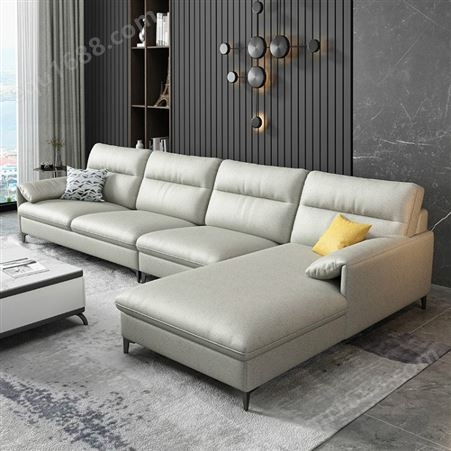 成都沙发定制 四川科技布沙发 意式极简小户型客厅转角沙发组合 北欧简约布艺沙发