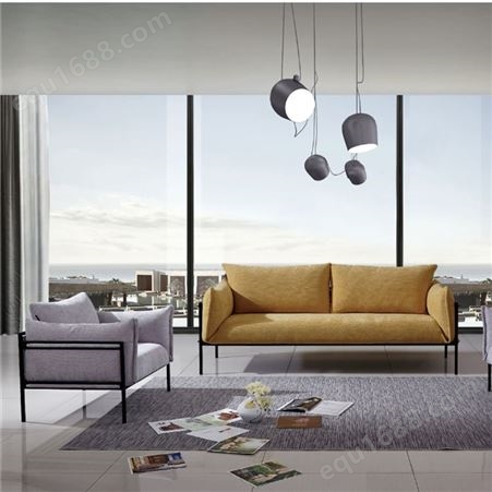 意式极简头层沙发-客厅小户型三人位布艺沙发-北欧简约现代真皮沙发