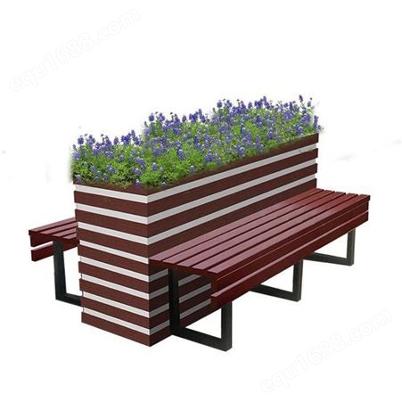 广场步行街口组合花箱休闲椅 户外花箱 户外组合木质座椅