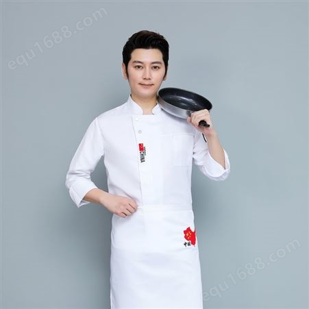 新疆乌鲁木齐厨师服 餐厅食堂厨师服 设计定制印logo
