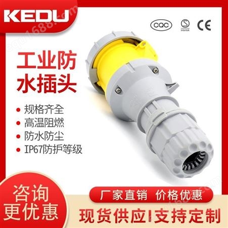 KEDU 便携式工业插头 P363E-2 IP673芯 防水 防尘 