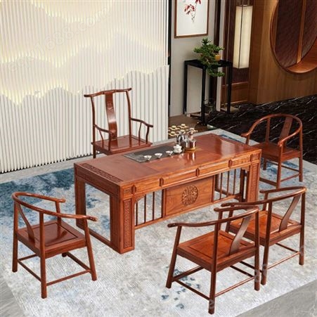 红木茶桌椅组合家用实木小茶台小茶椅组合家具新中式紫檀现代简约茶桌